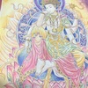 大人の塗り絵「美しい仏画編」如意輪観音菩薩は水彩絵の具と色鉛筆で