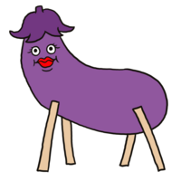 精霊馬（ナス）のかわいいイラスト