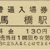 本日の使用切符：流鉄 馬橋駅発行 普通入場券