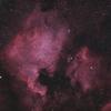 NGC7000とIC5067：はくちょう座の北アメリカ星雲とペリカン星雲