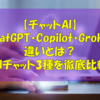 【チャットAI】ChatGPT・Copilot・Grokの違いとは？AIチャット3種を徹底比較