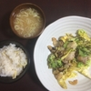 たけのこご飯と肉野菜炒め定食風味