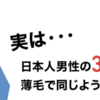 日本人男性の3人に１人が薄毛