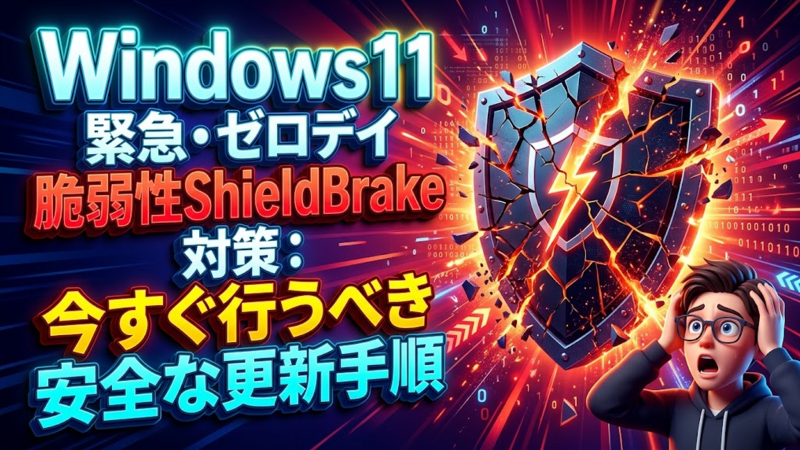 Windows11緊急ゼロデイ脆弱性ShieldBrake対策：今すぐ行うべき安全な更新手順