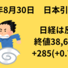 日経は反発　米国の良好な投資センチメント、月末の機関投資家買い、海外勢の先物主導の買い　週間で283円高　24年8月30日