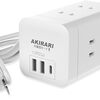 【🈹 25%OFF＋1,200円OFFクーポン ⇒￥1,780 税込】KIMOC 電源タップ タワー usb付 1m 雷ガード 6個AC