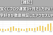【雑記】宝くじブログ運営3ヶ月で1万PV！数字好きが徹底検証したアクセスUP術