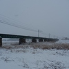 雪の香東川橋梁