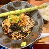 蕎麦つぐみ食堂 銀座店（新富町）鶏からおろしポン酢冷やしそば 〆ライス付＋アスパラ天