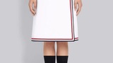ホワイト ビスコース ミラノステッチ エッジストライプ Aラインラップスカート | Thom Browne(トム・ブラウン)