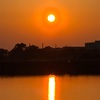 休日の夕日