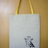 キリン刺繍のミニトートバッグ