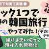 リュック1つで韓国旅行の誤算と苦痛記〜恥しく帰りは預け入れ荷物に【3泊4日春の体験】