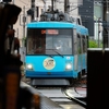 東急世田谷線 開通100周年ヘッドマーク at 三軒茶屋駅