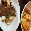 空手家と牛肉のカキ油炒めを食す