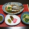 ウルメイワシの煮付けと銀杏ご飯