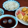 幸運な病のレシピ（ 2343 ）昼：素麺、だし巻き卵、天麩羅（市販品）