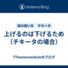 上げるのは下げるため（チキータの場合）