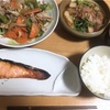 豚肉とピーマンの黒酢炒め/さつま揚げと豆苗のさっと煮 献立