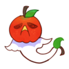 りんごの幽霊 Apple Ghost のフリーイラスト