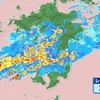 熊本市では1時間に40ｍｍの雨