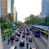 歩道橋からスナヤン地区の風景（南ジャカルタ市）