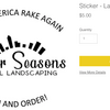 トランプ記者会見場 Four Seasons Total Landscaping 造園会社販売のステッカーが秀悦～Make America rake again / Lawn & Order～