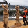 円融寺　仁王像彫刻　2019　作業状況-2