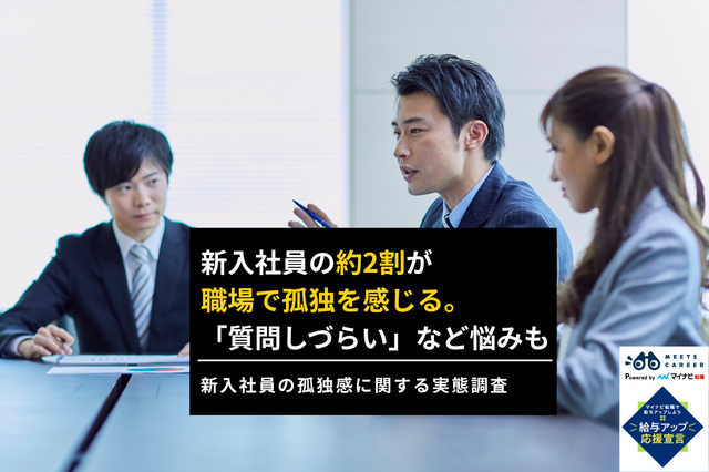新入社員の約2割が「職場で孤独を感じる」。「質問しづらい」など悩みも。マイナビ転職「新入社員の孤独感に関する実態調査（2026）」より 