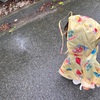 西松屋で買ったベビーのレインポンチョがかわいい。カッパきてお散歩した日。