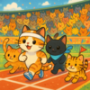 DALLくん日記#04 猫の陸上競技「リアル三匹限界説」