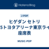 ヒゲダン セトリ2025トヨタアリーナ東京ライブ/座席表