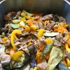 豚肉と茄子、パプリカのオイスターソテー青唐辛子風味
