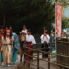 吉川八幡神社秋大祭の行列の先導をさせていただきました。