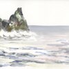 水彩画練習　～ 波、バス ～