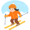 スキーのフリーイラスト素材