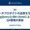データプロダクトの品質を守る: BigQueryとdbt cloneによるQA環境の実装