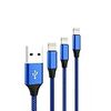 iphone 充電ケーブル 3本セット 0.3M+1M+2M ライトニングケーブル lightning USB 充電コード 急速充電 高速データ転送 ナイロン編み 高耐久性 断線防止 iPhone/iPad/iPod各種対応(青)