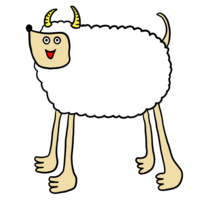 もこもこのかわいい羊 のイラスト
