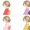 イラスト素材：着物の女性