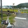 うれしいな　道行く子らの　褒め言葉　（岡山市北区　吉備路自転車道　一宮　水彩スケッチ）