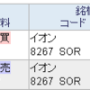 ここ半年のイオン株売買記録