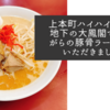 上本町ハイハイタウン地下の大鳳閣で昔ながらの豚骨ラーメンをいただきました