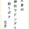 片倉の 神社でドングリ 拾うボク