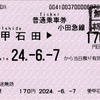 本日の使用切符：小田急電鉄 愛甲石田駅発行 愛甲石田▶︎170円区間（本厚木）普通乗車券