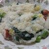 ほうれん草とアスパラガスのリゾット
