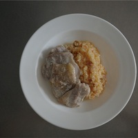 チキンのクリーム煮とトマトリゾット