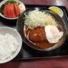 西川口の「あおき食堂」で目玉焼きとハンバーグ定食を食べました★