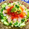 鯛のカルパッチョにアボカドディップを添えてみる