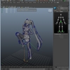 Mayaにいるミクさんに剛体を設定してみました